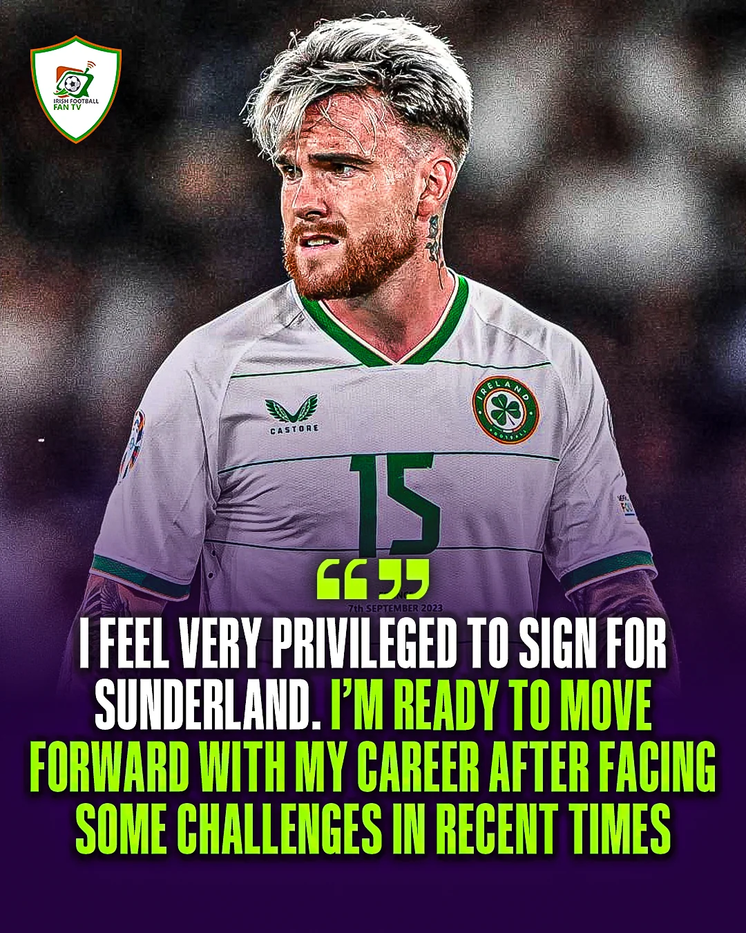 IFFTV quote slide, Aaron Connolly on signing for Sunderland