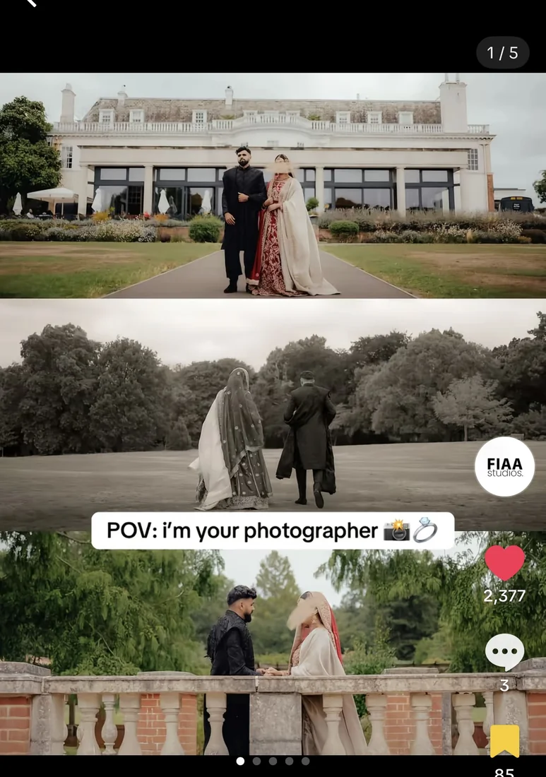 POV photographer carousel ad creative for Fiaa Studios