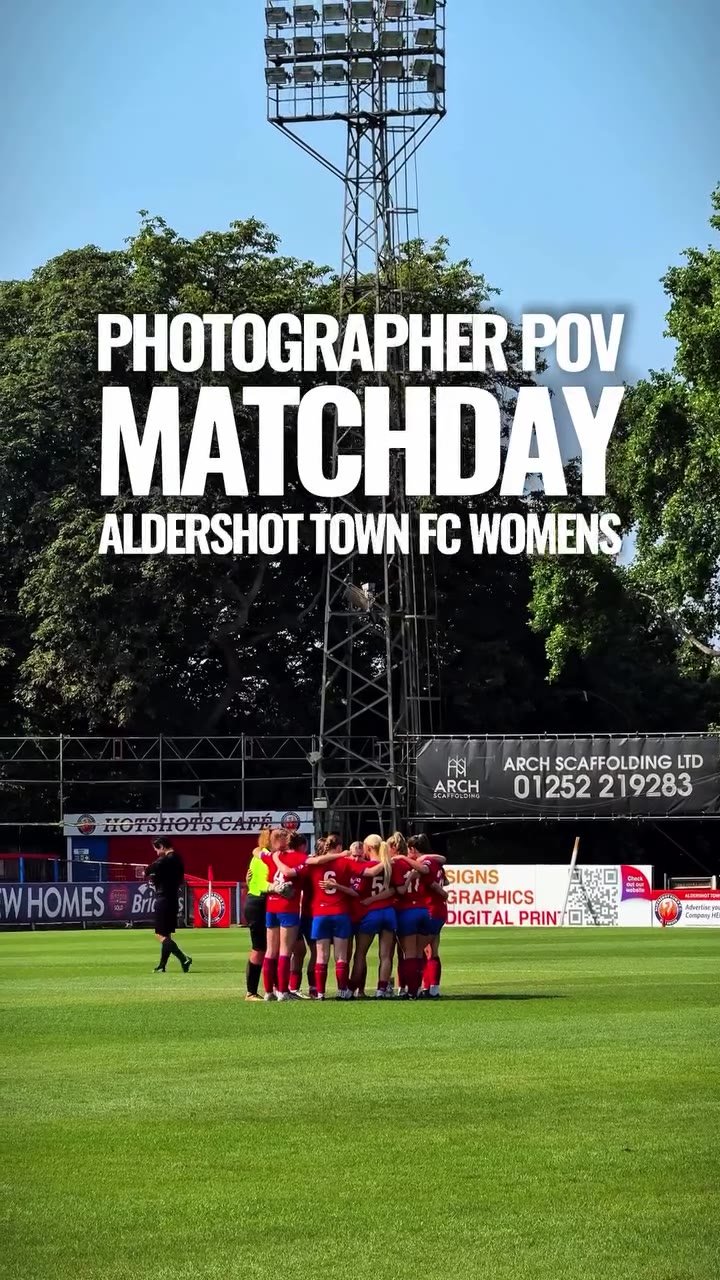 Opening frame of the Aldershot Town Women matchday Reel